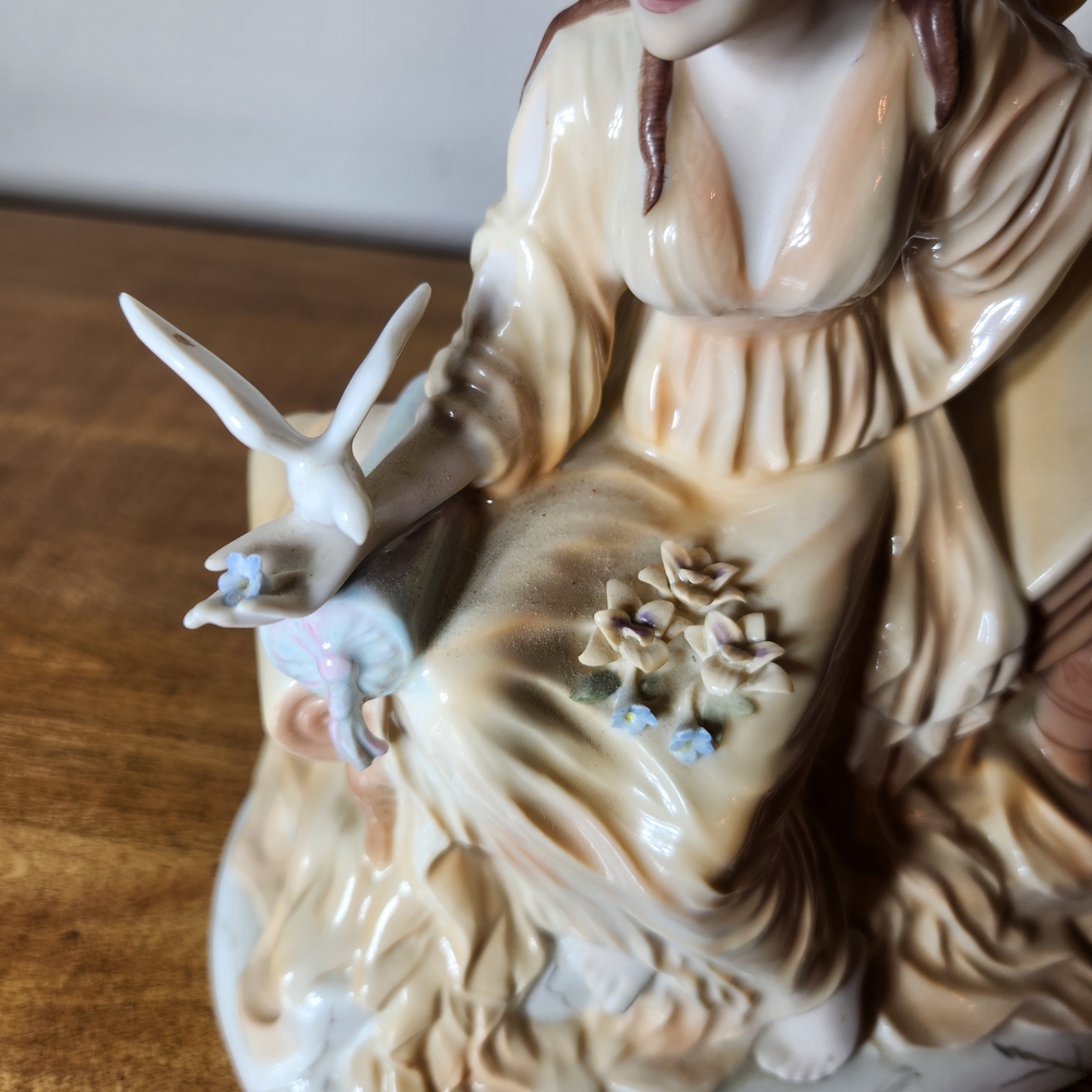 Wedgwood The Classical Collection Captivation Cream Blue Woman with Birds 8 1/2" - Picture 5 of 9